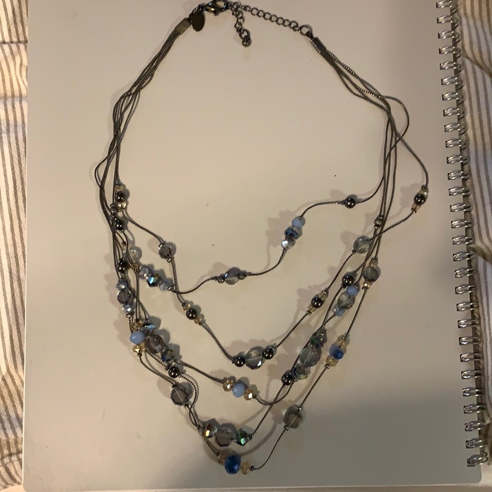 Charming Charlie blue layered statement necklace